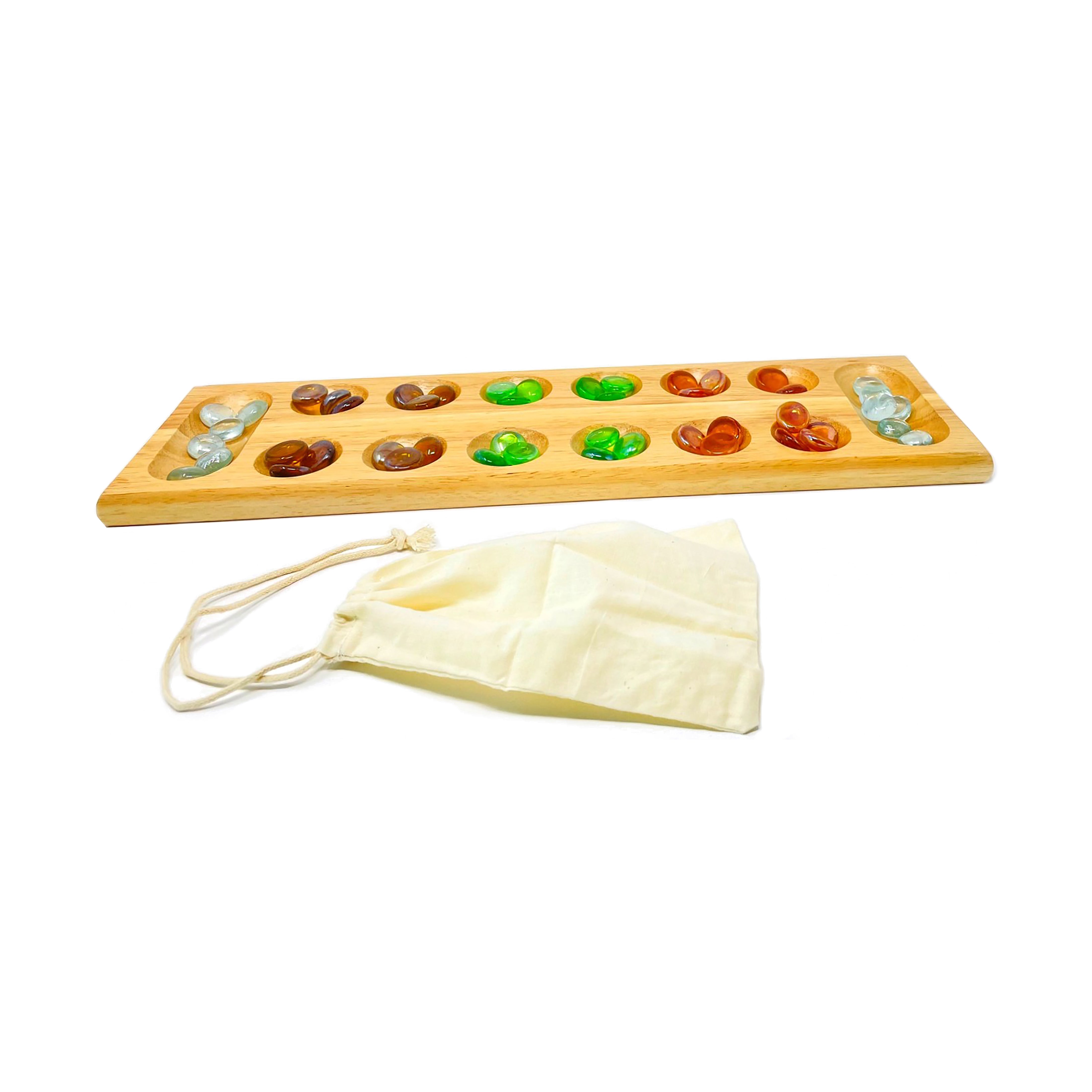 Premium Solid Wood Mancala Board Game - Classic Ancient Strategy Game for Family Fun, Kids & Adults - Perfect for Game Nights, Travel & Educational Play