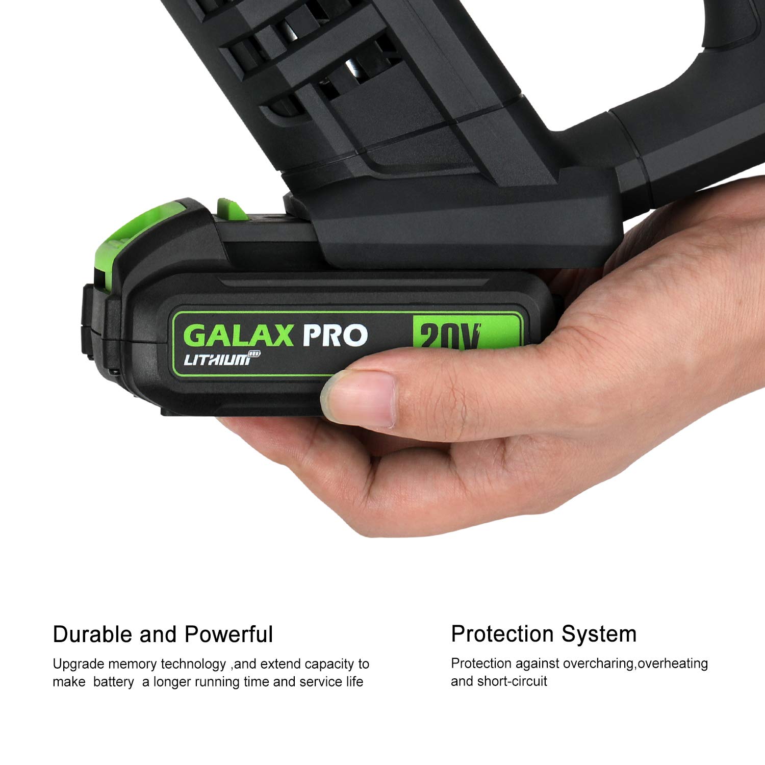 GALAX PRO DC-20V 2.0Amp Replacement Battery Pack for Cordless Drills & Power Tools - Compatible with Various Brands, Long-Lasting Power for DIY Projects and Professional Use
