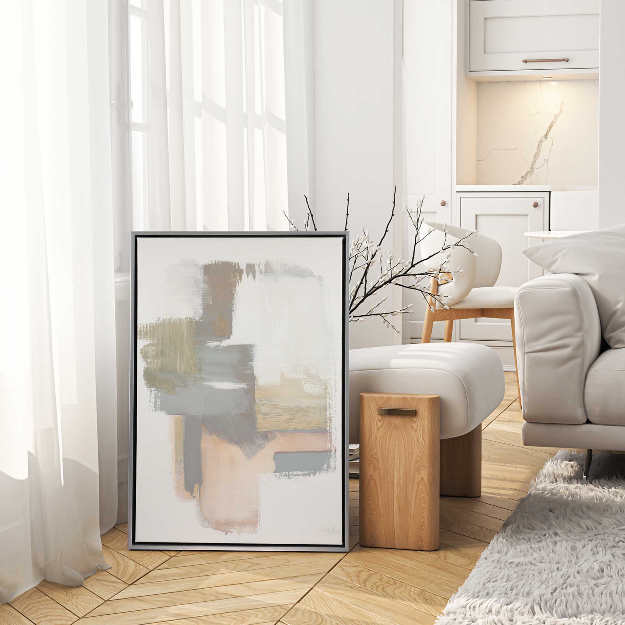 Beige Ballet v2 Canvas Wall Art Print - Elegant Dance Painting for Living Room, Bedroom & Office Decor