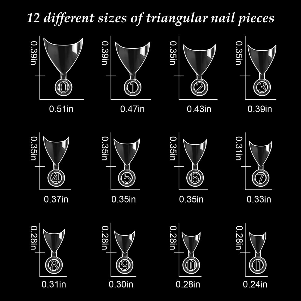 600Pcs Clear Acrylic Nail Tips - Stiletto French Fake Nails with Storage Box (12 Sizes) for DIY Nail Art - Perfect for Salon, Home Manicure & Nail Extension