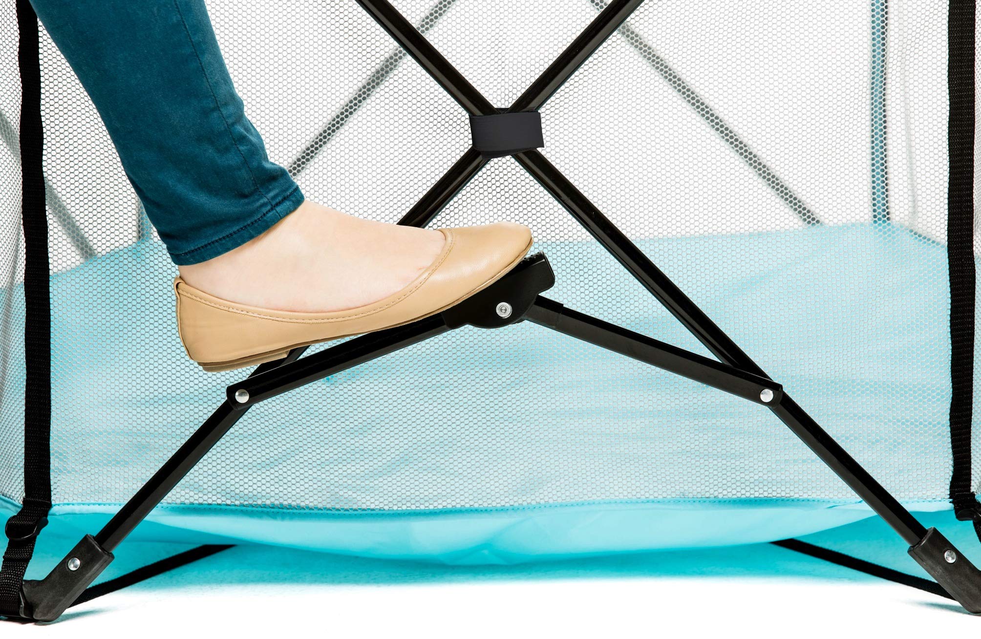 Regalo My Play Deluxe Portable Play Yard for Babies & Toddlers - Indoor/Outdoor Safety Playpen with Full Canopy - 6-Panel Foldable Baby Play Area (Aqua) - Perfect for Home, Park, Beach & Travel Use