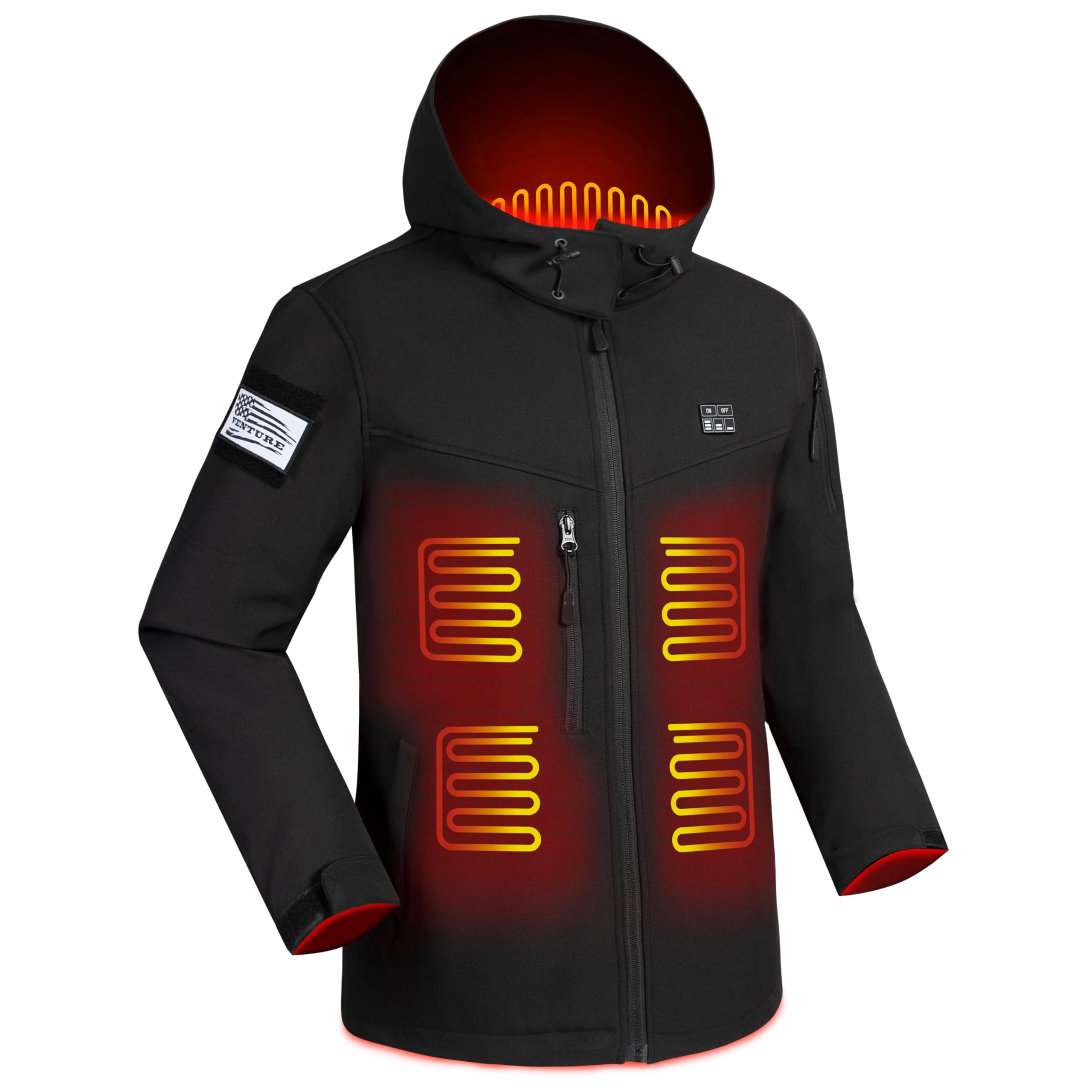 Rechargeable Heated Jacket for Men & Women - 10000mAh Battery Heated Coat with 3 Temperature Settings | Perfect for Winter Outdoor Activities, Camping, Hiking & Cold Weather Commutes