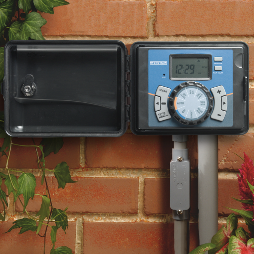 HydroRain HRC 100 Smart Irrigation Controller - Indoor/Outdoor WiFi Sprinkler System for Lawns & Gardens | Automatic Watering Schedule & Weather Adjustment