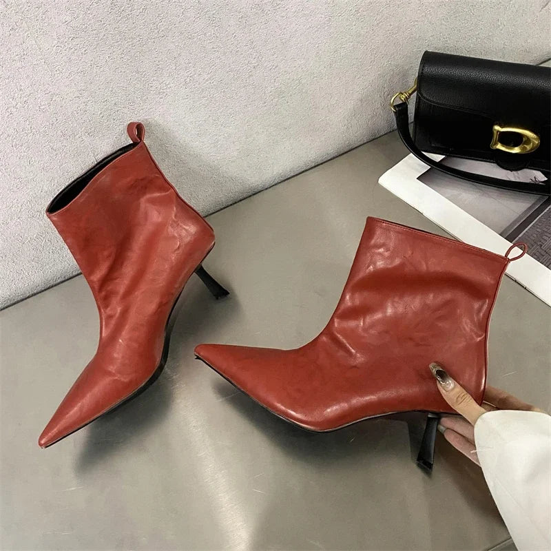 Eilyken Women's Pointed Toe Ankle Boots - Stylish Wedding Party Shoes for Winter & Autumn, Slim Fit Short Ladies Booties - Perfect for Weddings, Parties, Office Wear & Casual Outfits