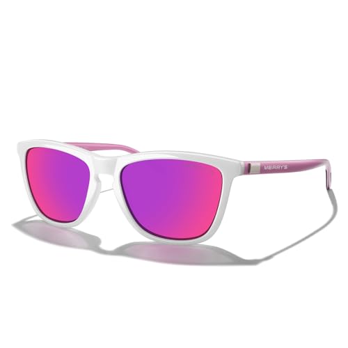 White Frame/Pink Temples/Red Purple Mirror Lens
