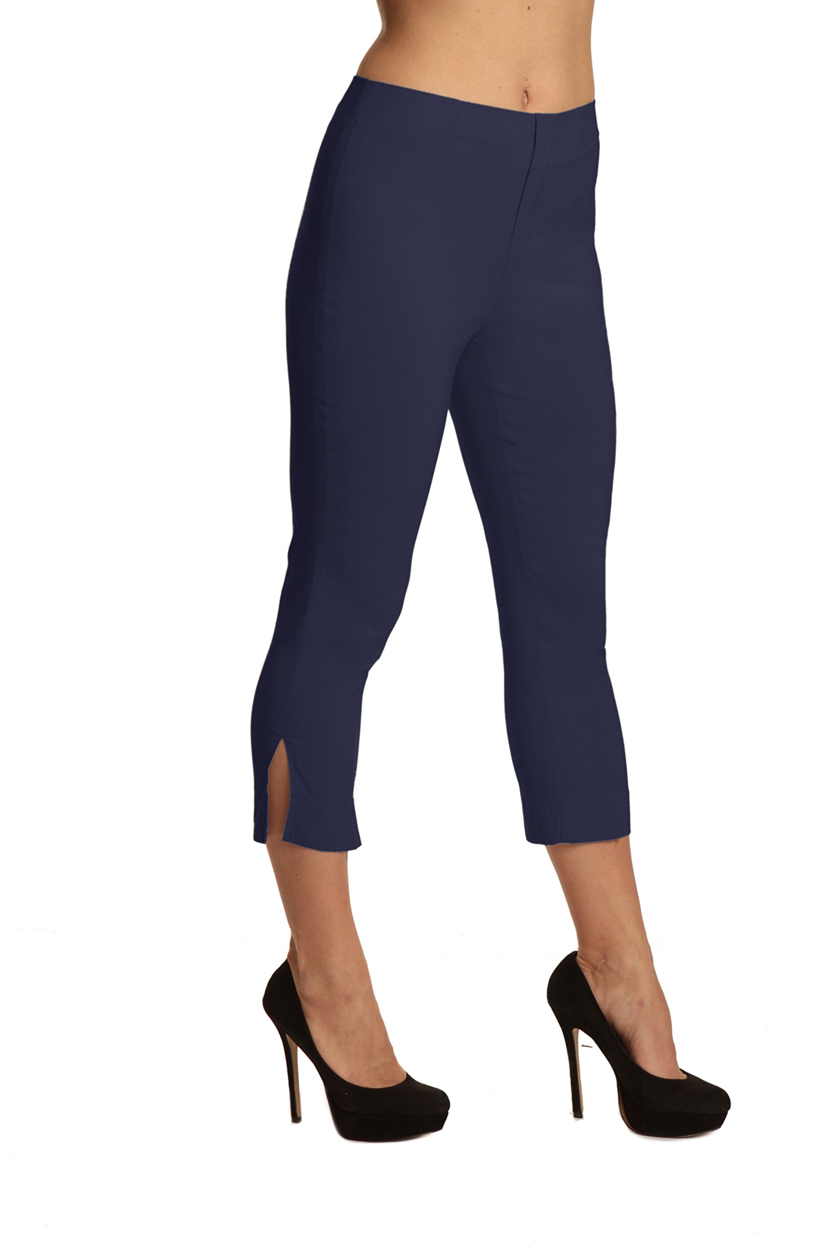 Lior Paris Women's Lio Straight Leg Capri Pants - Slimming Fit Stretch Fabric for Work & Casual Wear