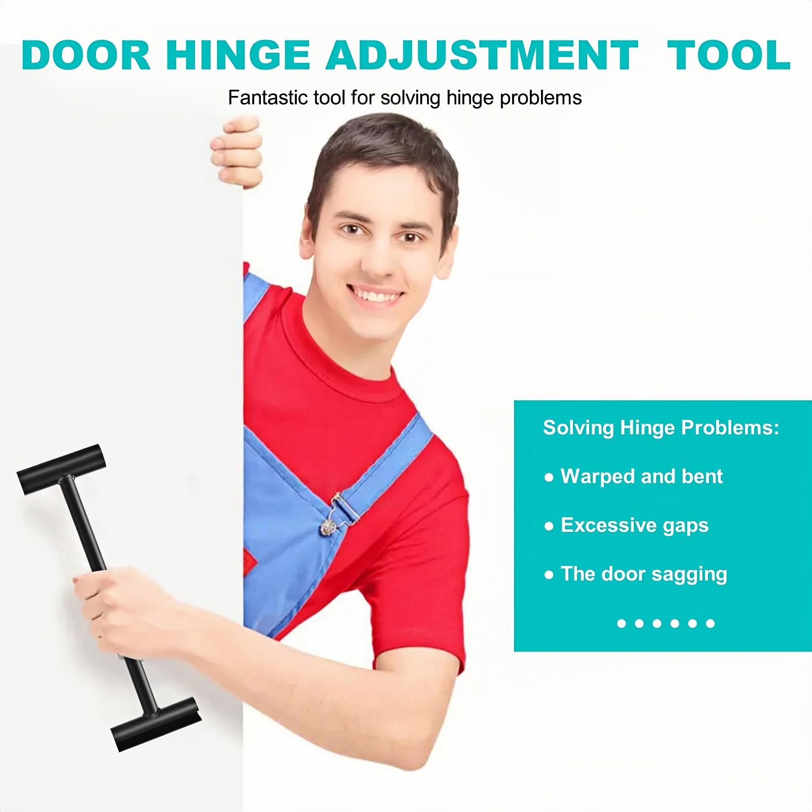Heavy Duty Door Hinge Adjustment Tool - .134 & .180 Hinge Gap Adjusting Wrench for Commercial Doors - Fits 0.75-0.812 Knuckles - Perfect for Repairing Misaligned Doors in Offices, Schools & Hospitals