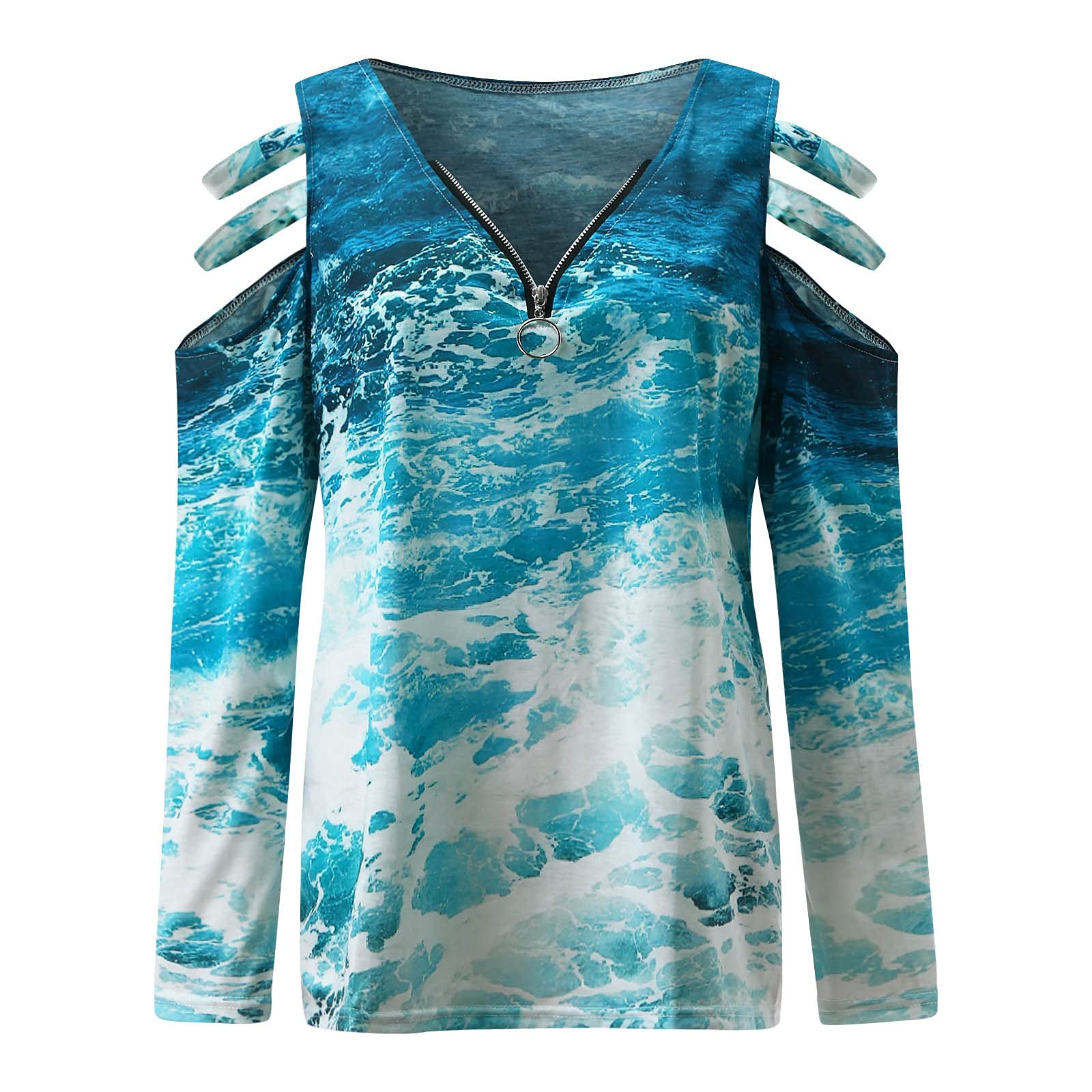Stylish Women's V-Neck Long Sleeve Tunic Top - Business Casual Blouse with Floral Print for Office Wear & Everyday Outfits