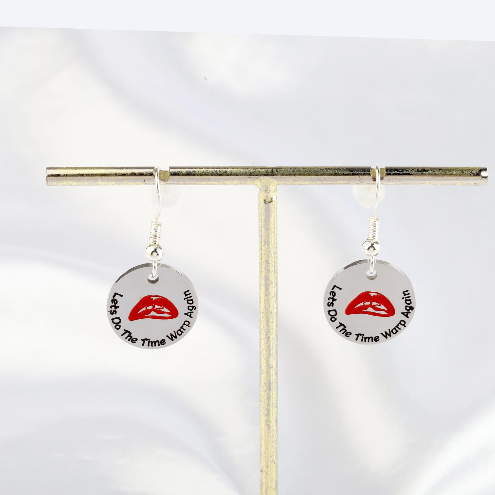 UJIMS The Rocky Horror Picture Show Inspired Earrings - Time Warp Again Jewelry Gift for Rocky Horror Fans & Musical Film Lovers - Perfect for Cosplay, Halloween Costumes & Movie-Themed Parties