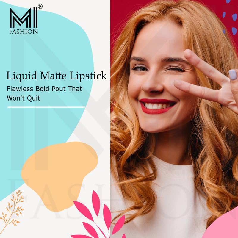 MI FASHION Pure Matte Liquid Lipstick - Long Lasting 12 Hour Wear, Weightless Texture (Spring Pink 3.5ml) - Pack of 1 | Perfect for Everyday Wear, Date Night & Special Occasions