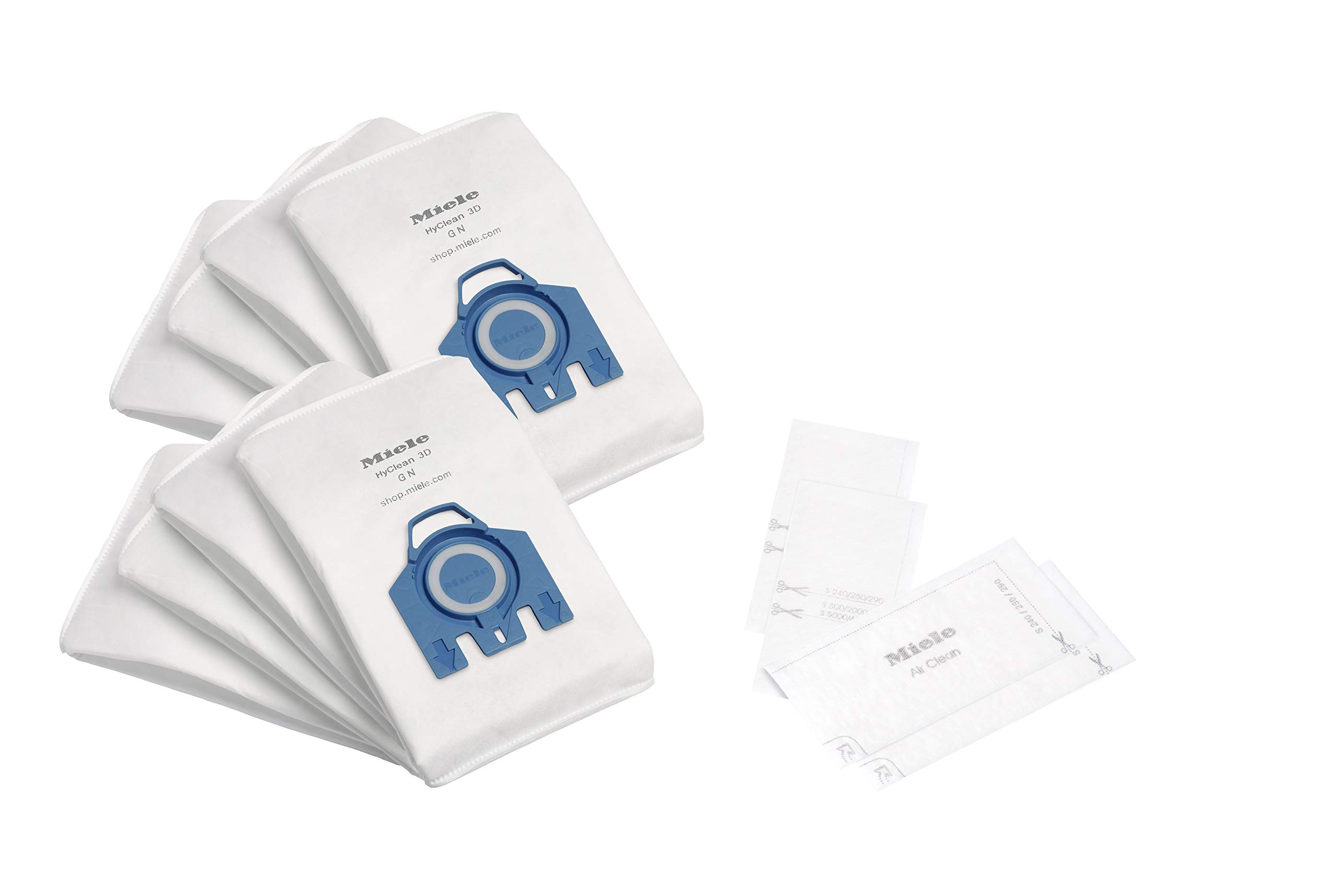 Miele 10455000 XL Pack HyClean 3D GN Vacuum Cleaner Bags - Dust Retention Technology for Miele Canister Vacuums - Ideal for Pet Hair, Allergies & Deep Cleaning Homes