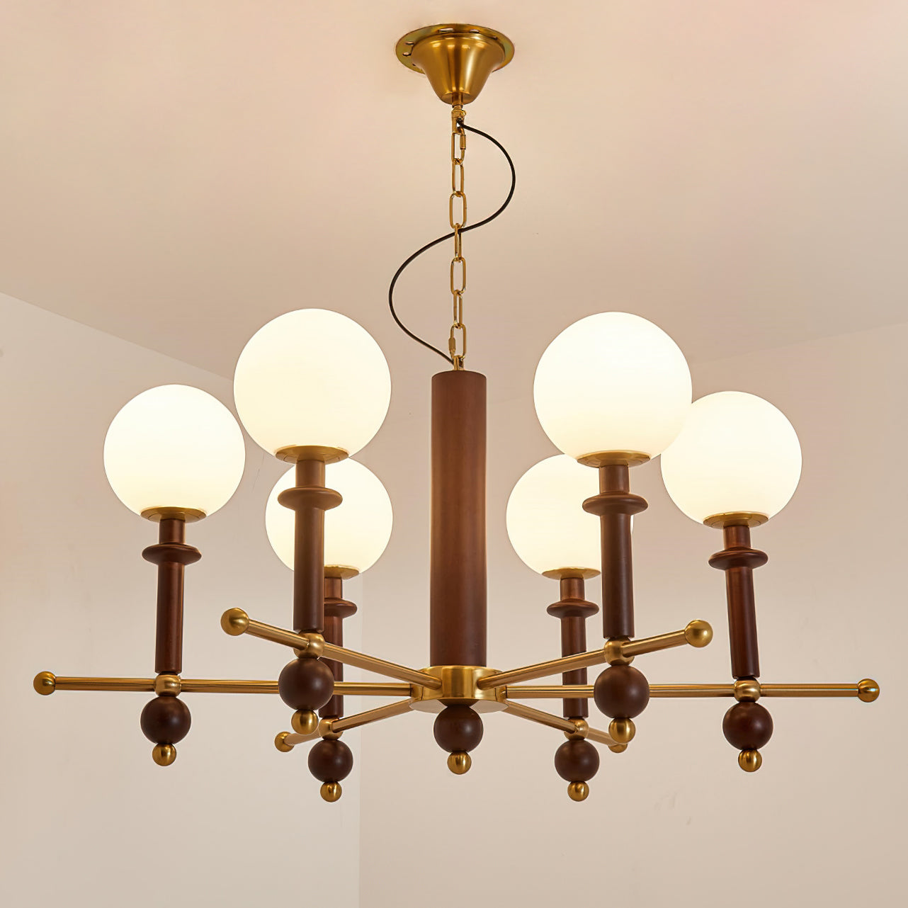 Gillian Globe Chandelier - Modern Crystal Glass Ceiling Light Fixture for Dining Room, Living Room & Bedroom | Elegant Lighting Decor for Home & Office