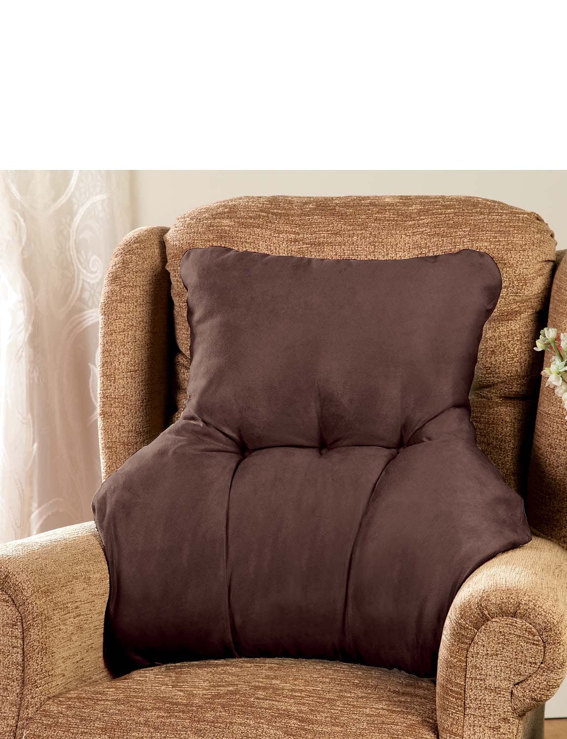 Premium Faux Suede Lumbar Support Cushion - Ergonomic Back Pain Relief Pillow for Office Chair, Car Seat & Home Use - Comfortable Coccyx Tailbone Cushion for Driving, Working & Relaxing