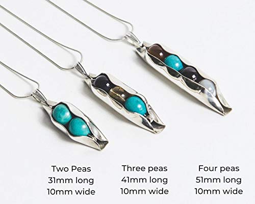 20th Anniversary Necklace - Two Peas in a Pod Charm with Mixed Birthstones - Perfect for China Anniversary & 20 Year Milestone Gift - Ideal for Weddings, Anniversaries & Romantic Occasions