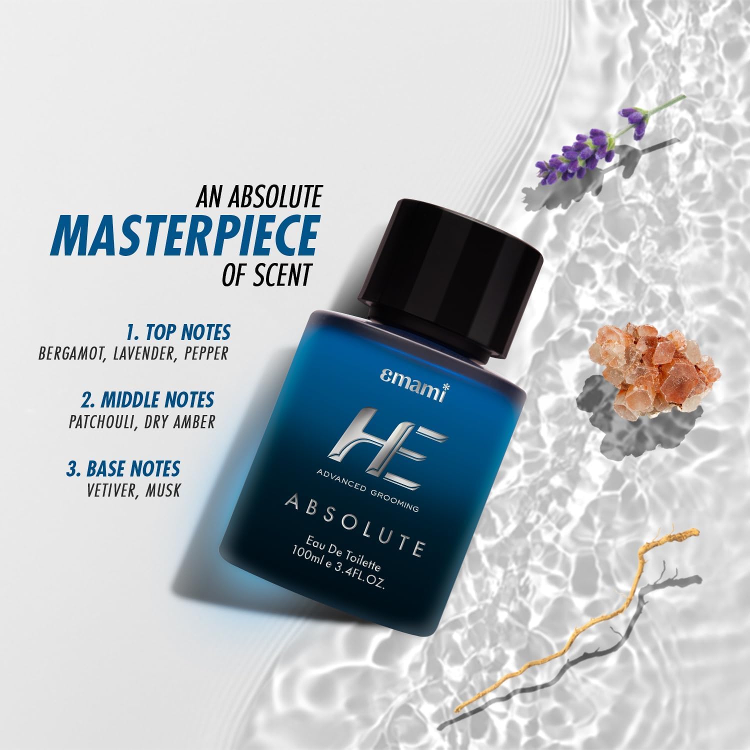 HEE Advanced Grooming Absolute EDT Perfume for Men - Spicy Woody Scent, Long Lasting Eau De Toilette Spray | Luxury Cologne & Fragrance Gift Set | Perfect for Date Night, Office & Special Occasions
