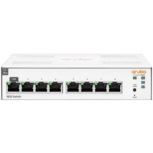 Aruba Instant On 1830 8G Switch - 8 Port Gigabit Ethernet Managed Switch with PoE, 10/100/1000Base-T, Layer 2 Support, 5.9W Power Consumption, 13W PoE Budget - Ideal for Home Office, Small Business Networking, and Wall/Desktop/Table Mount Installation