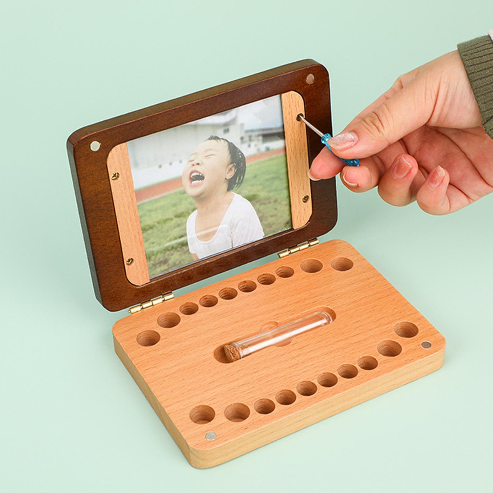 Wooden Baby Tooth Keepsake Box for Boys & Girls - First Tooth Organizer & Memory Storage - Perfect for Toddler Teeth Collection & Milestone Preservation - Nursery Decor & Childhood Memorabilia Display