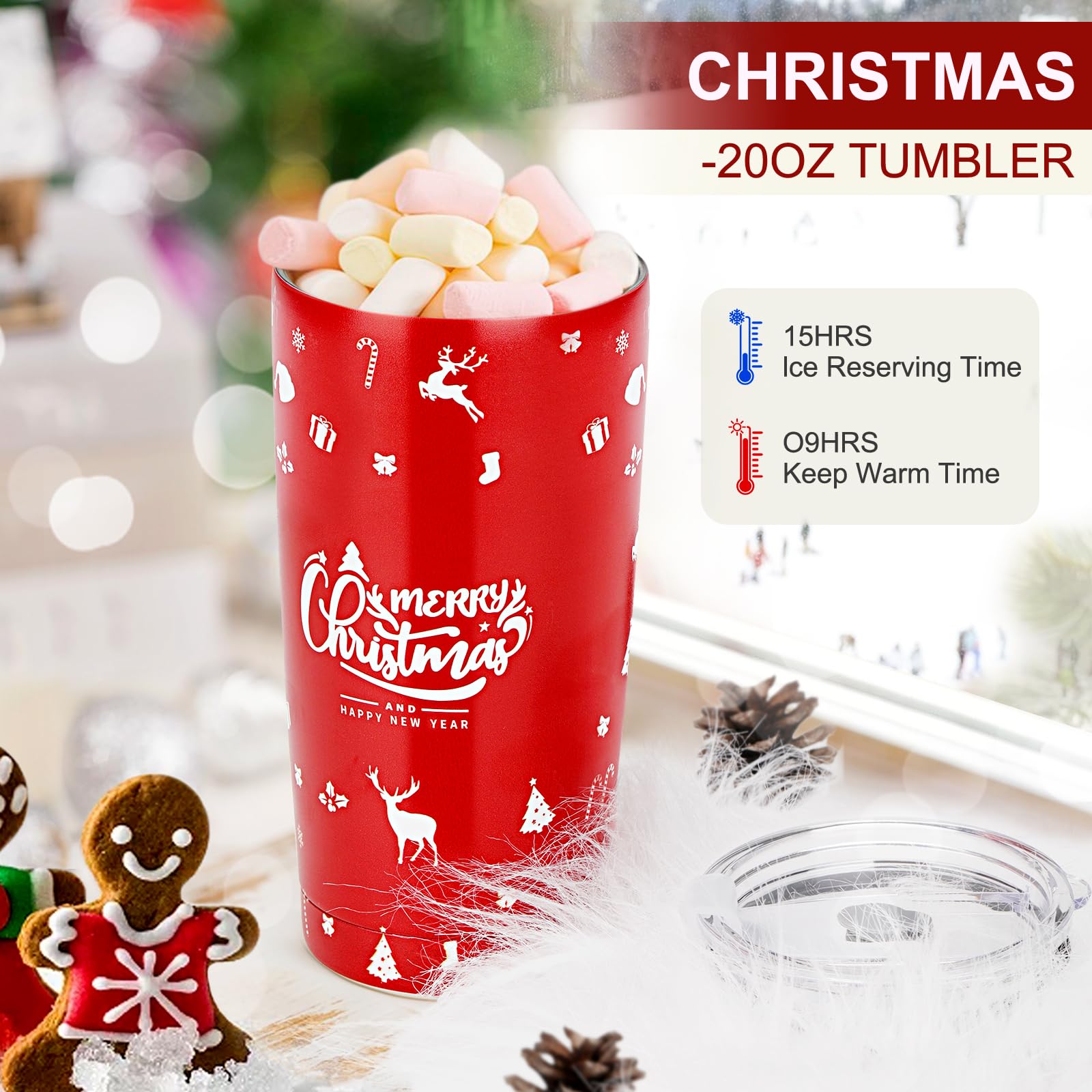 7Pcs Christmas Gift Set for Women - Holiday Tumbler & Relaxing Spa Basket, Perfect Xmas & New Year Gifts for Mom, Grandma, Sister, Wife, Teacher & Friend | Great for Office Parties, Secret Santa & Holiday Celebrations