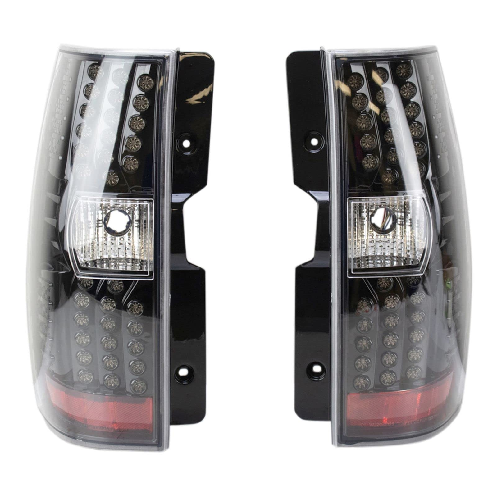 AM Autoparts LED Tail Lights - Clear Lens Black Housing (Pair) for Chevy Suburban & Tahoe - Left & Right Side Replacement - Enhance Night Visibility & Style for SUVs