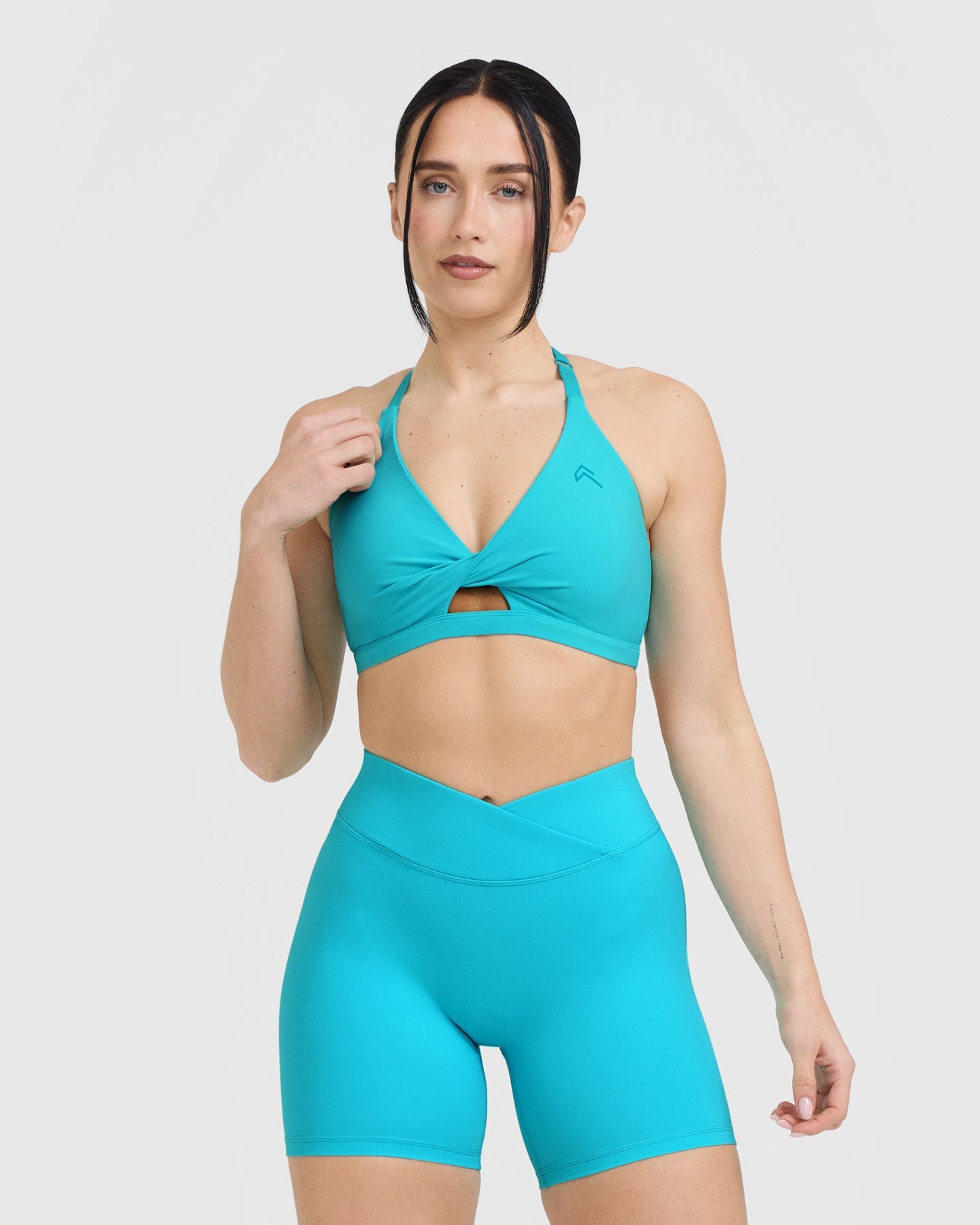 High Support Unified Twist Sports Bra for Women - Aqua Blue | Yoga, Running, Gym & Workout Activewear