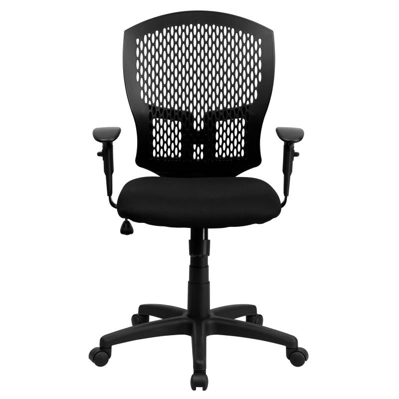 FLASH Mid Back Designer Swivel Office Chair with Fabric Seat - Ergonomic Task Chair for Home & Office Workspaces (Model WL 3958SYG) - Perfect for Computer Desks, Study Rooms & Conference Areas