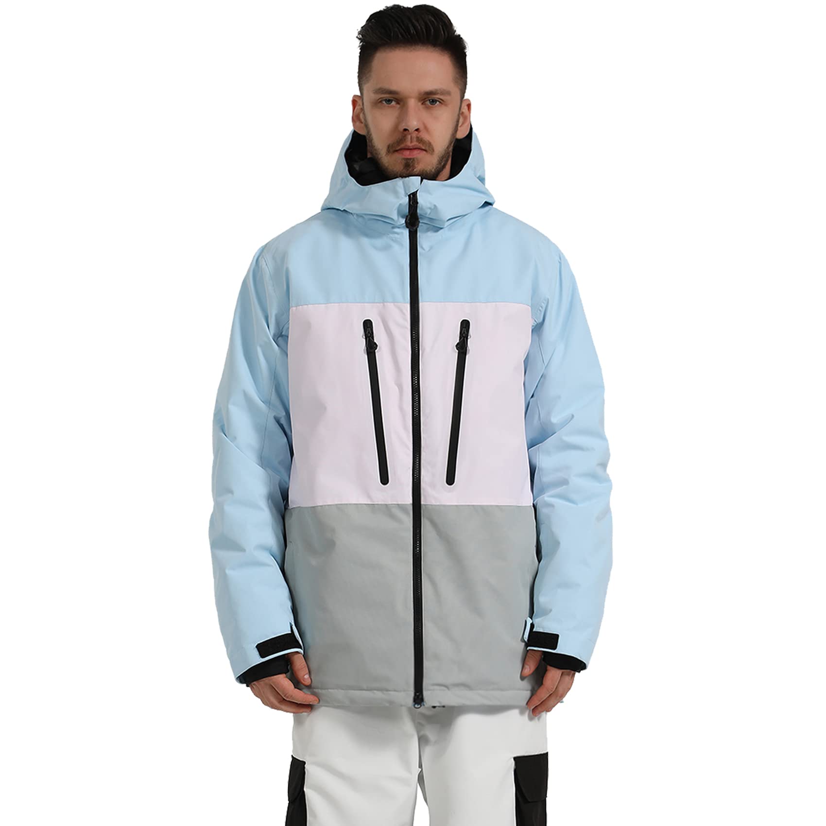 **Men's Waterproof Insulated Ski Jacket - Windproof Snowboard Coat with Hood for Warmth & Comfort - Ideal for Skiing, Snowboarding & Winter Outdoor Activities**
