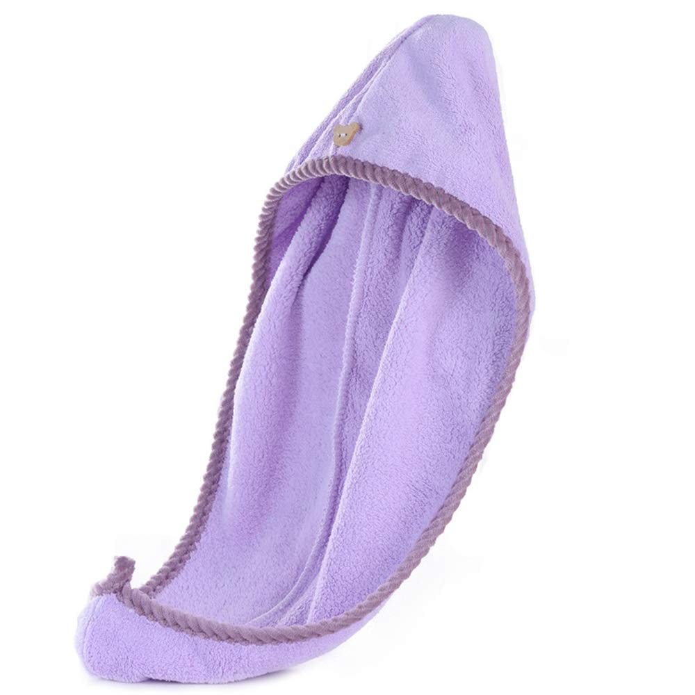 4 Pack Super Absorbent Microfiber Hair Towel Cap - Quick Dry Hair Wrap for Women with Long Hair, Adjustable Button Design - Perfect for Shower, Swimming & Salon Styling