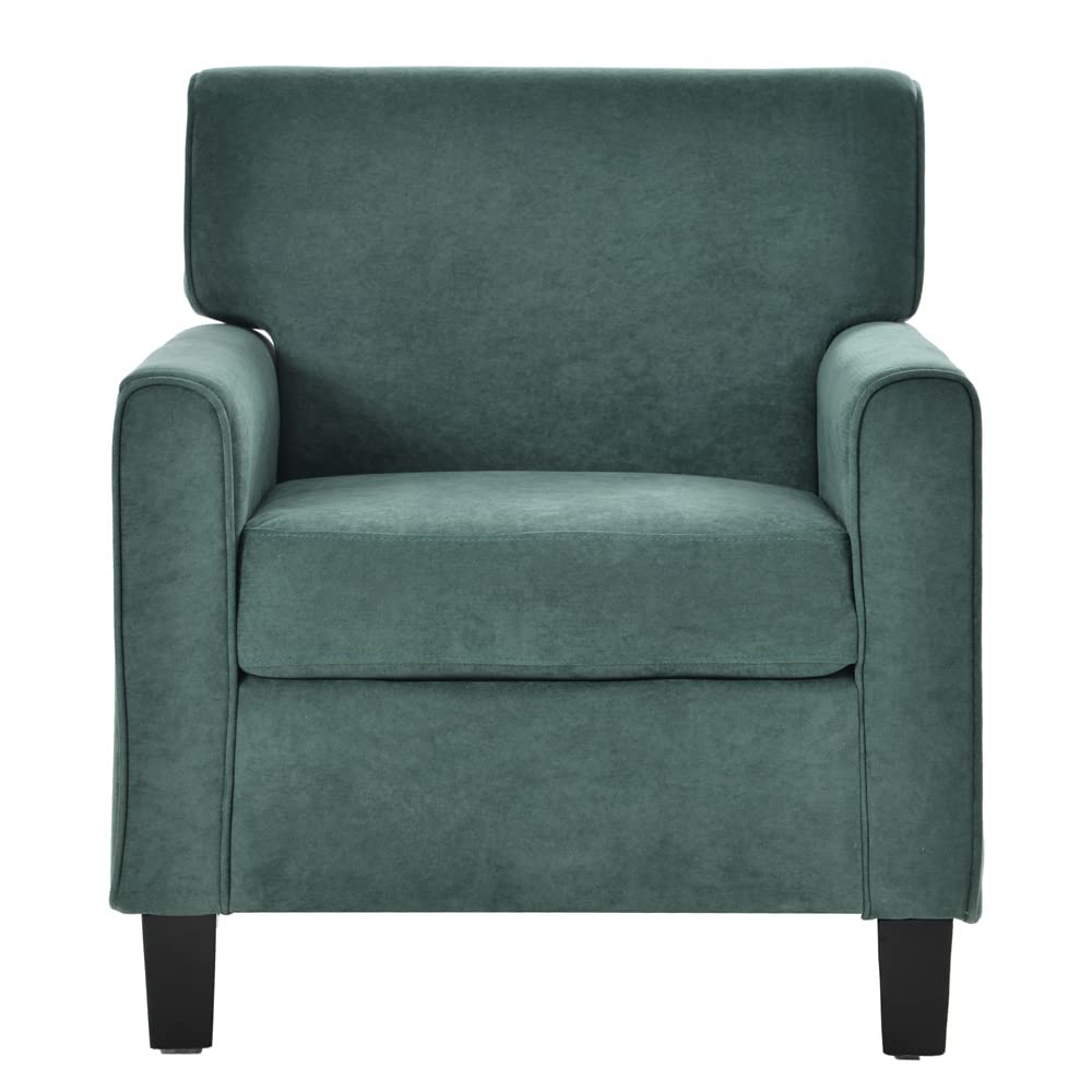 Modern Accent Chair for Living Room - Upholstered Linen Fabric Armchair with Solid Wood Legs | Mid-Century Club Chair & Comfy Lounge Chair for Bedroom, Office, or Reading Nook | Perfect for Relaxing, Entertaining & Home Decor