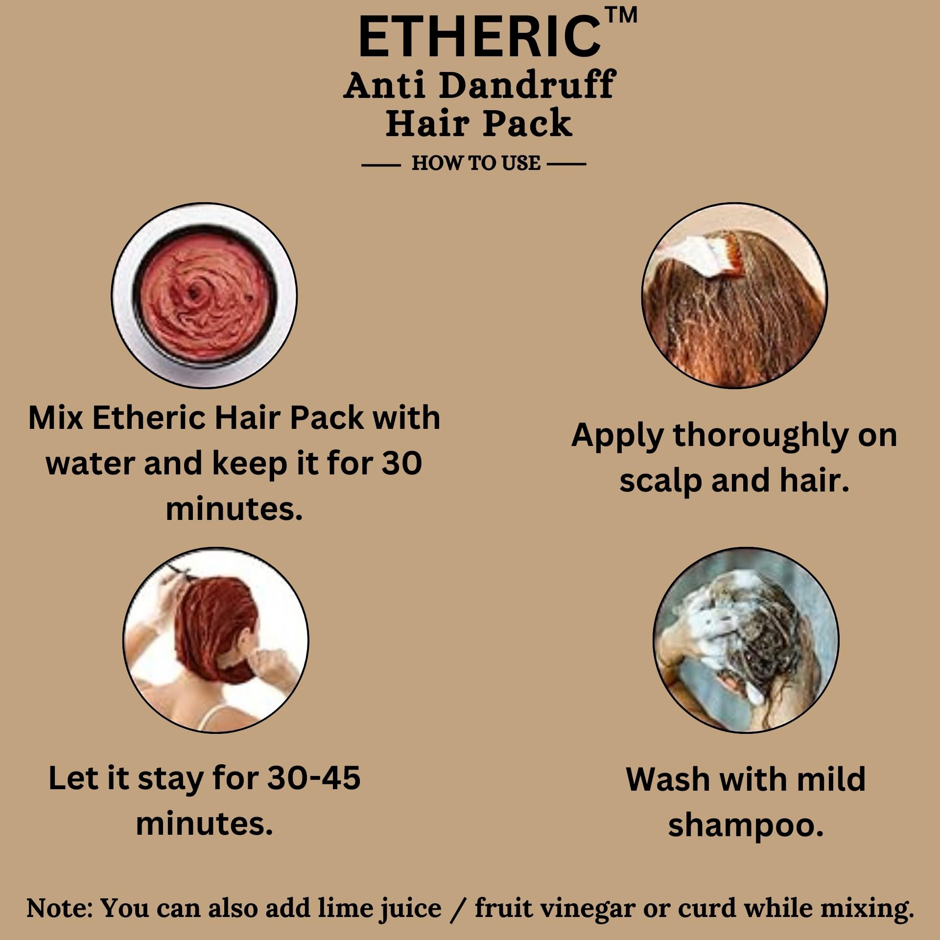 Etheric Anti-Dandruff Hair Treatment Pack - Controls Dandruff & Reduces Hair Fall (150g) | Gentle Scalp Care for Daily Use & Healthy Hair Growth