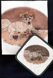 Yellow Lab Dish Towel & Potholder Set - Kitchen Cleaning & Cooking Essentials