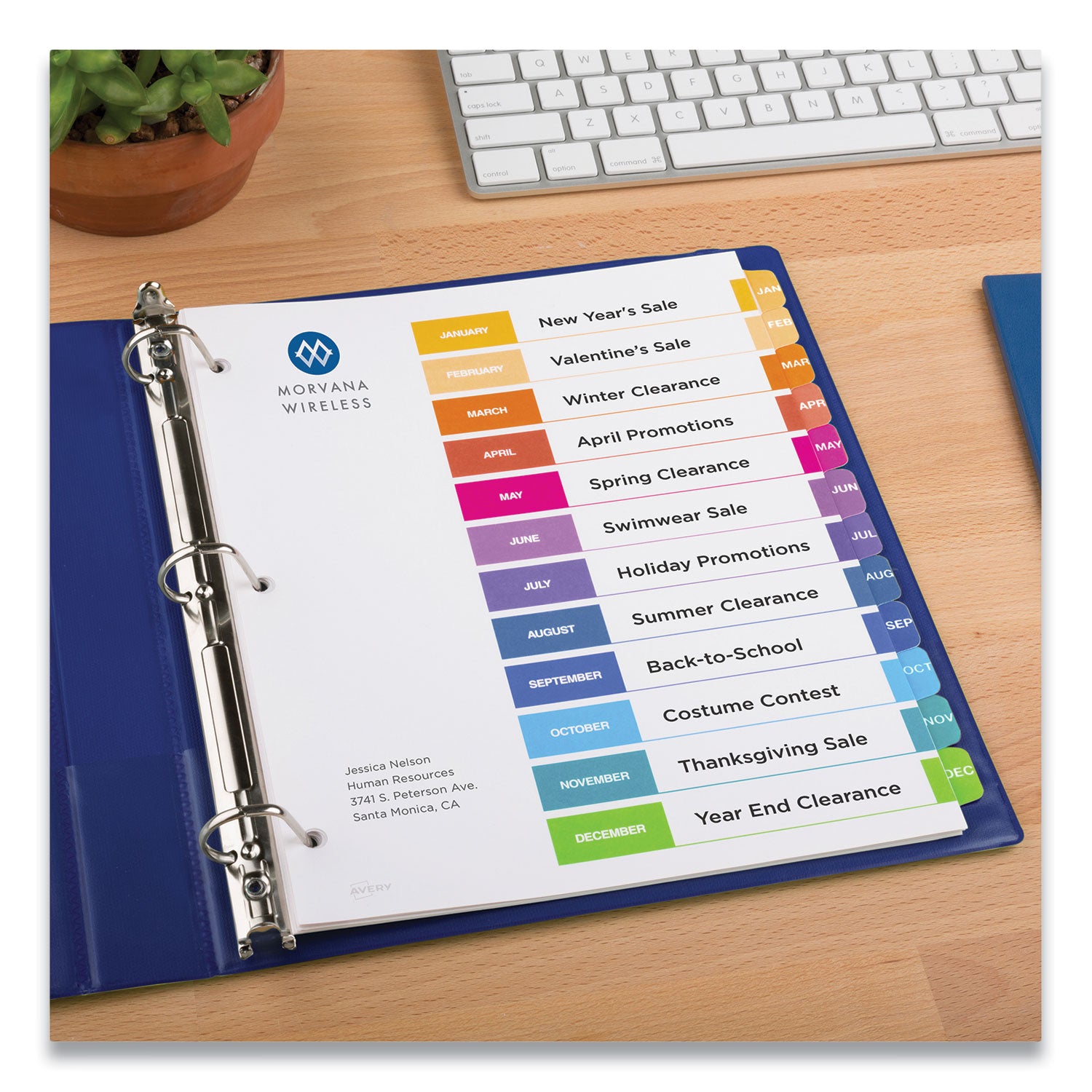 Avery Customizable Table of Contents Index Dividers - 12 Multicolor Tabs (January to December), 8.5