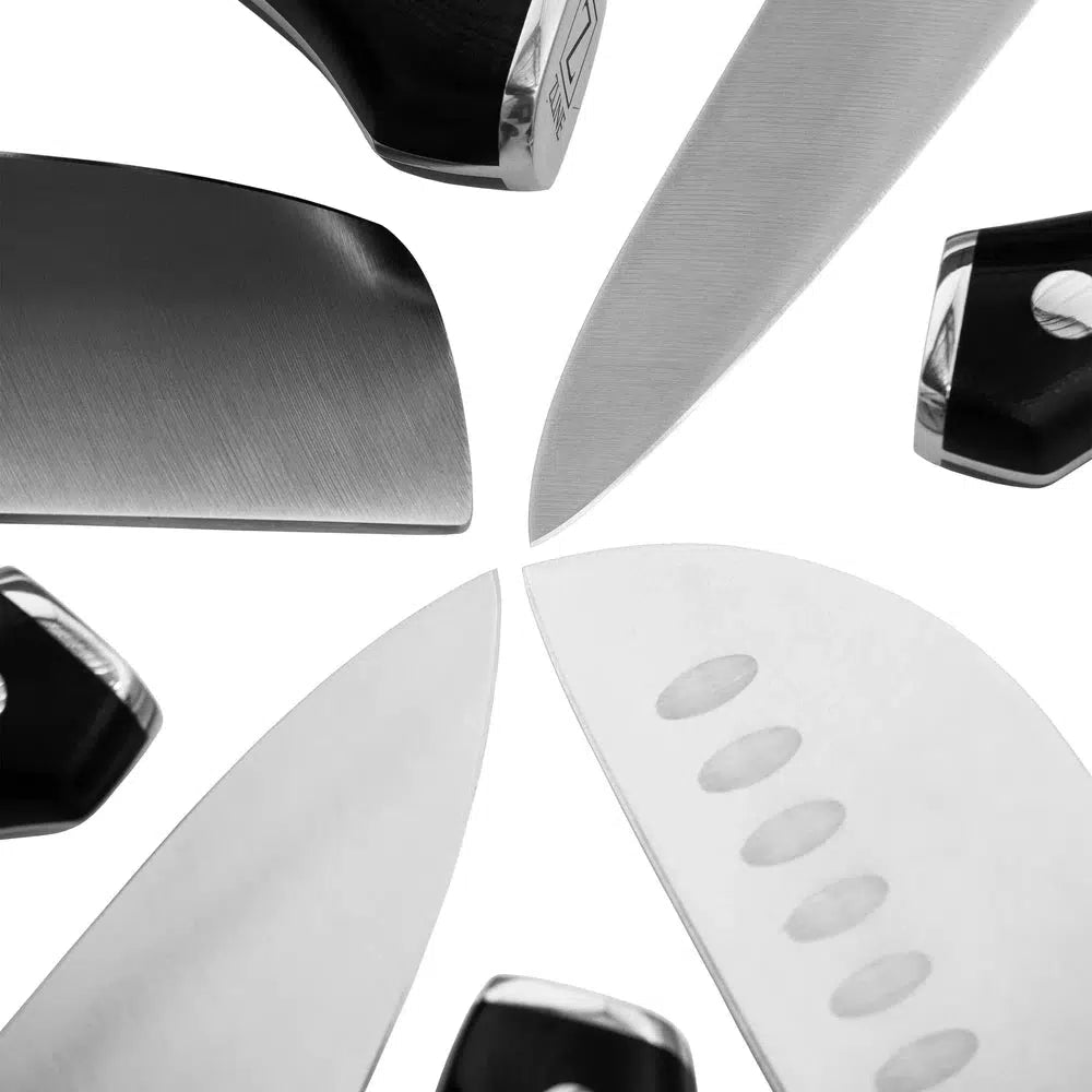 ZLINE 15-Piece Professional German Steel Kitchen Knife Block Set (KSETT GS 15) - High-Quality Chef Knives for Cooking, Slicing, Dicing - Perfect for Home Chefs & Professional Kitchens