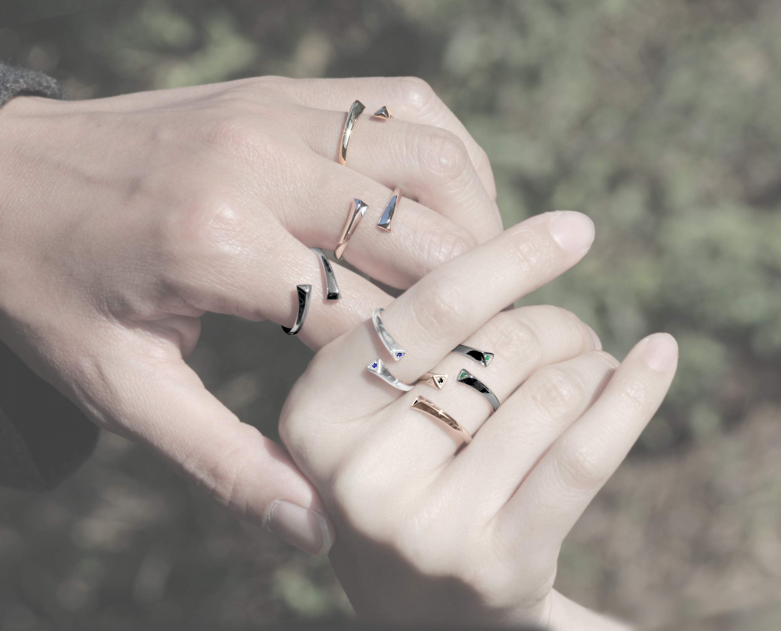Majade 14K White Gold Blue Sapphire Ring – September Birthstone, Unique Alternative Engagement & Wedding Band – Perfect for Proposals, Anniversaries, and Special Occasions