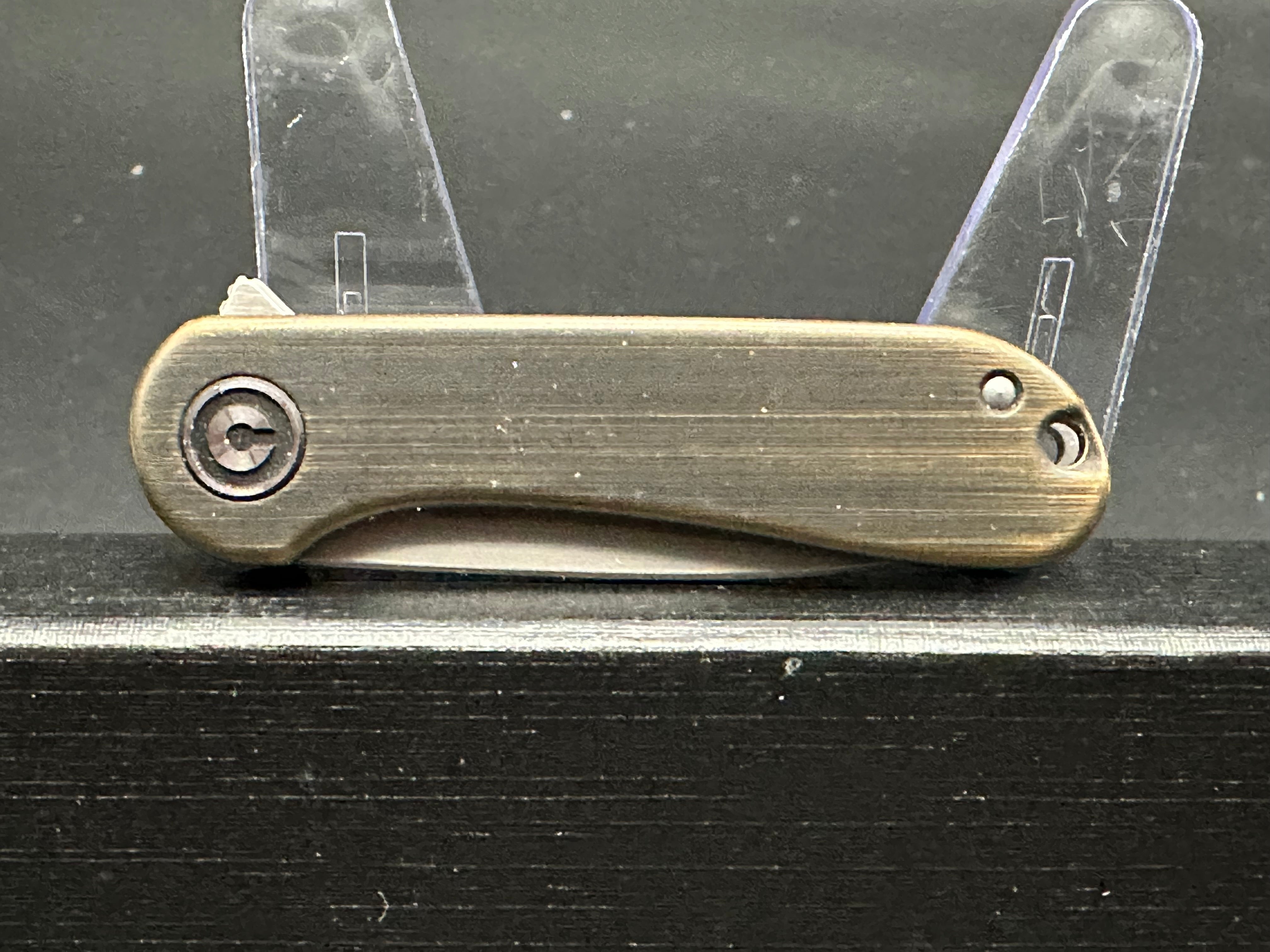 Civivi Mini Elementum Folding Knife - Brass & Stainless Steel Blade - EDC Pocket Knife for Everyday Carry, Camping, Hiking, and Outdoor Adventures