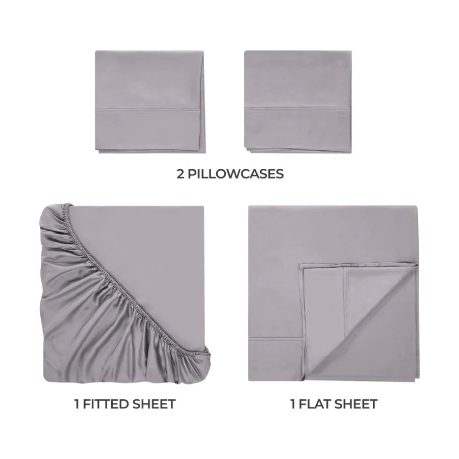 Premium 300 Thread Count Modal Bed Sheet Set from Beechwood - Deep Pocket Fitted Sheets for Queen/King Size Beds - Ultra Soft & Breathable Bedding for All-Season Comfort