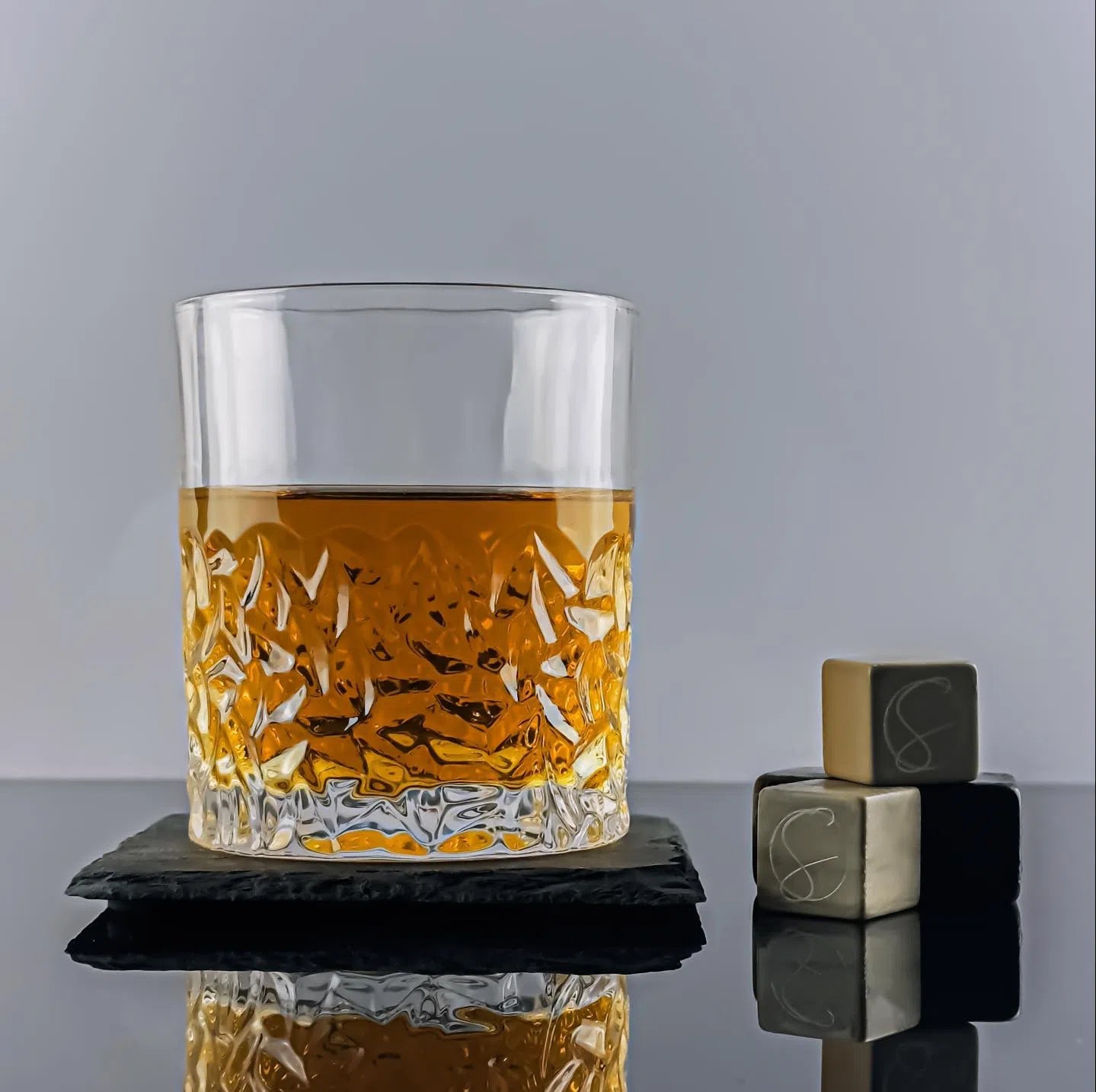 Premium 280ml Frosted Bottom Whisky Glass Set with Heavy Base Tumbler & Elegant Wooden Box - Perfect for Scotch, Bourbon, Whiskey Tasting & Home Bar Decor