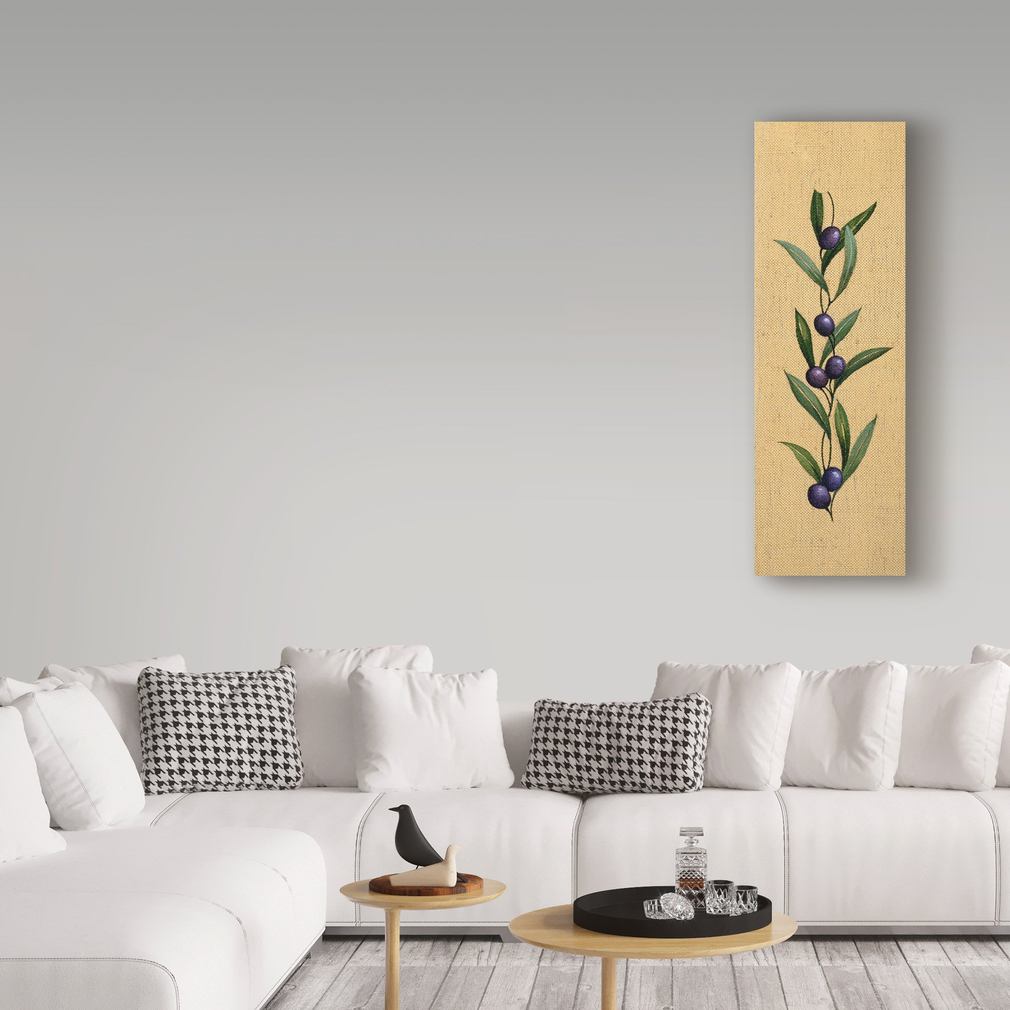 Lisa Audit Olives and Burlap Wall Art - 8x24 Inch Rustic Farmhouse Canvas Print - Perfect for Kitchen, Dining Room & Country Home Decor