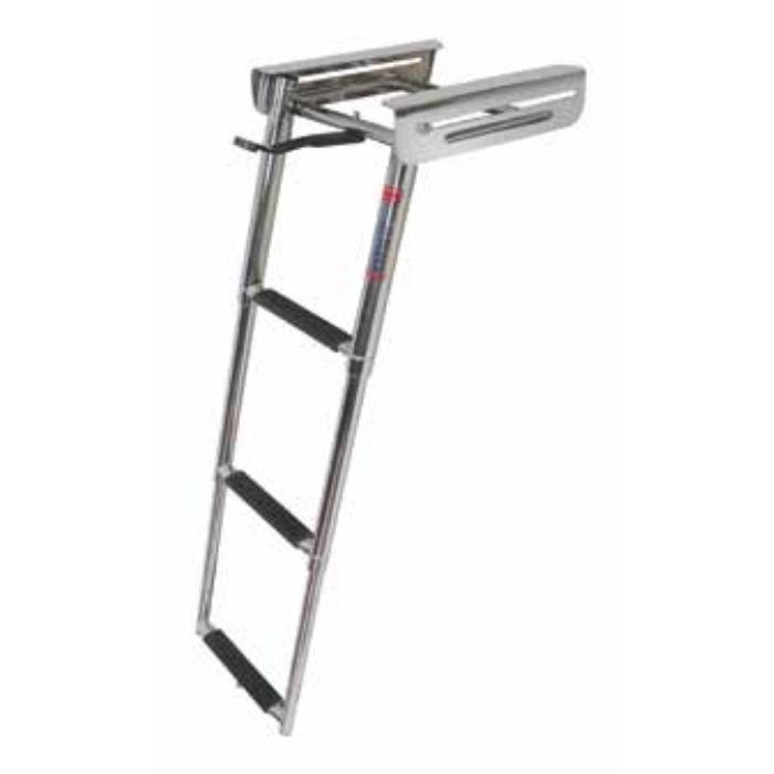 JIF Marine FOG Under Platform Sliding Ladder - Heavy Duty Boat Ladder for Yachts & Sailboats | Easy Access to Water for Swimming & Diving
