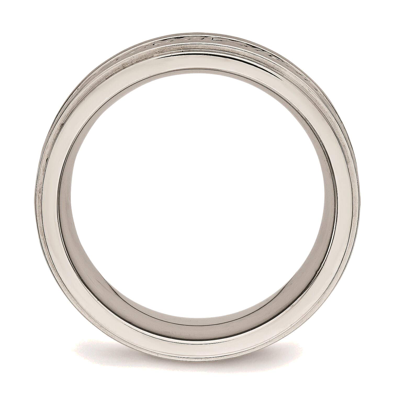 Bonyak Stainless Steel Braided Band Ring - 7mm Brushed & Polished Finish, Size 13 - Durable Wedding Band for Men, Anniversary Gift for Him, Unisex Fashion Jewelry for Everyday Wear