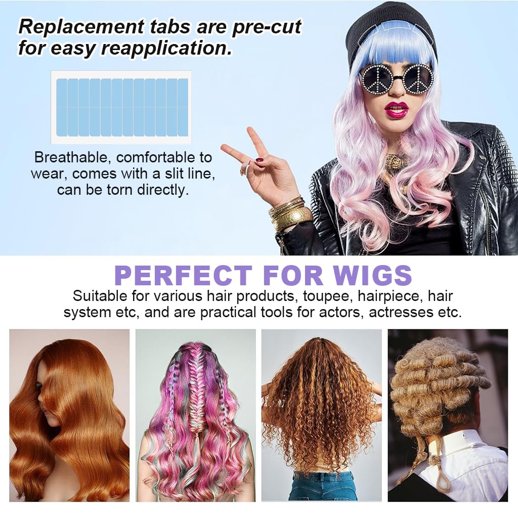 MAYCREATE® 60PCS Double Sided Hair Extension Tape - Strong Adhesive Replacement Tape for Hair Extensions & Wigs | Human Hair Tape Tabs for Seamless Tape-in Extensions | Beauty Salon & DIY Styling Essential