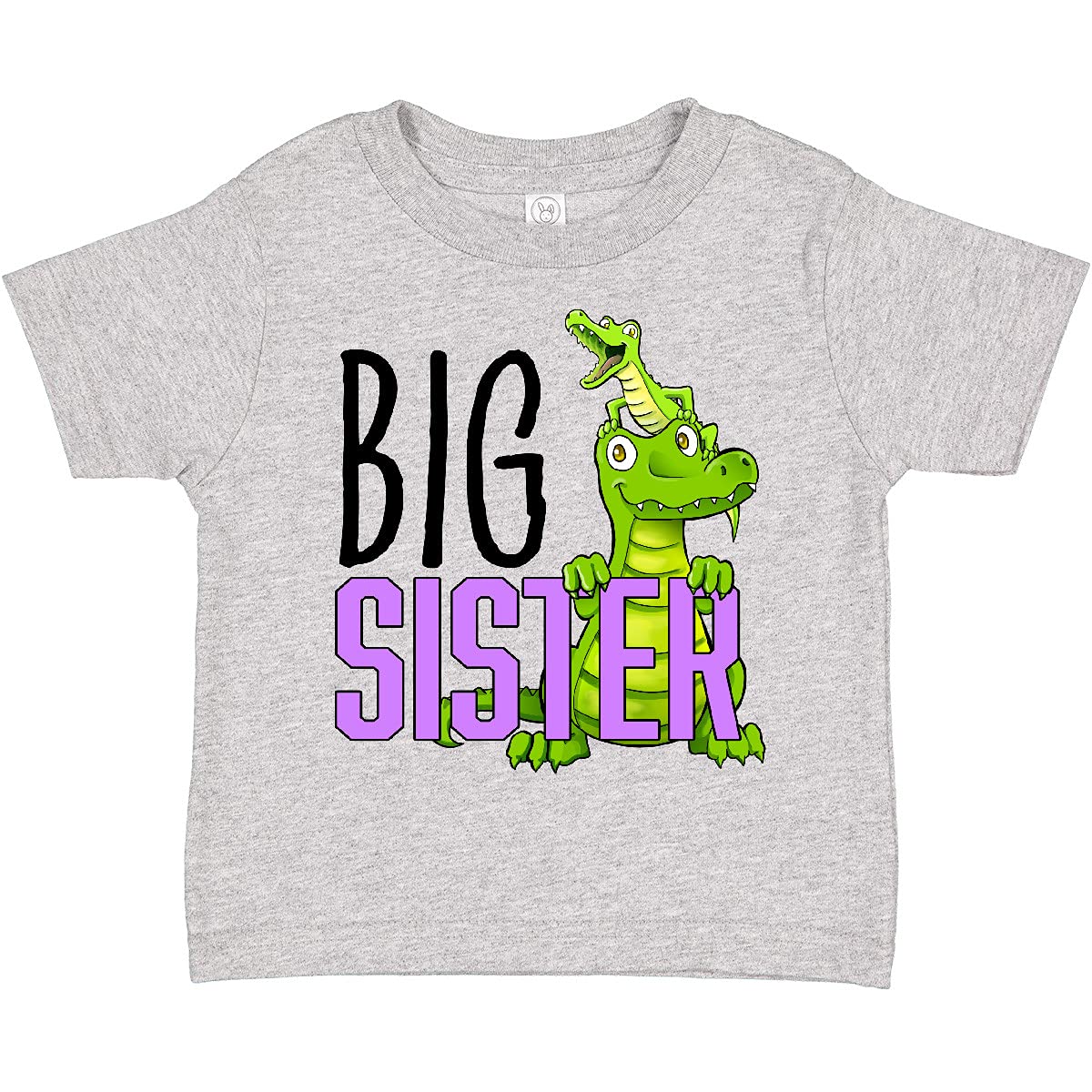 Inktastic Big Sister with Cute Alligators Toddler T-Shirt - Soft Cotton Tee for Toddler Girls - Perfect for Sibling Matching Outfits & Family Photos