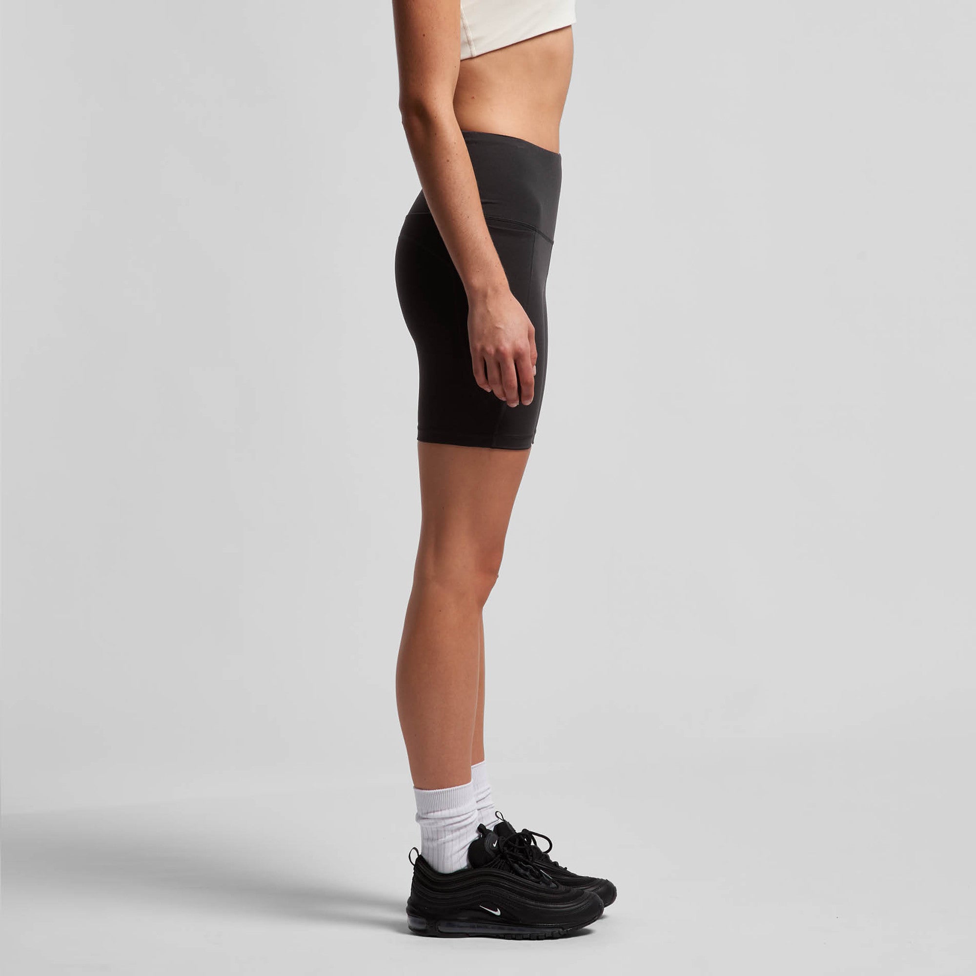 AS Colour Active Bike Shorts for Women & Men - High Waist Cycling Shorts, Breathable & Stretchable Workout Shorts for Running, Gym, Yoga - Black