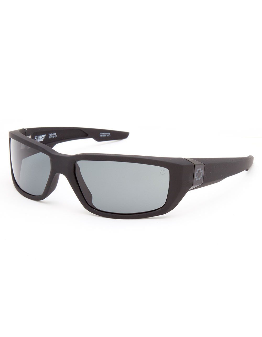 SPY Happy Lens Dirty Mo Polarized Sunglasses for Men & Women - Matte Black Frame with UV Protection - Perfect for Driving, Cycling, and Outdoor Sports