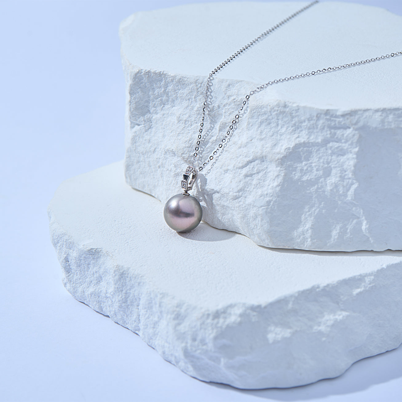 18K Solid Gold Saltwater Tahitian Pearl Necklace - Elegant Jewelry Gift for Women, Bridal Party, Anniversary & Special Occasions | KN00320