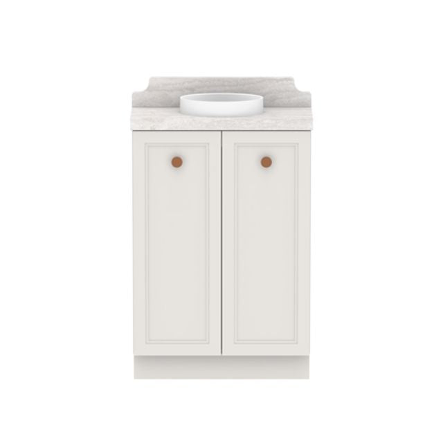 ADP Mabel Mini Freestanding Vanity with Cherry Pie Benchtop - Compact Bathroom Makeup Dressing Table for Small Spaces, Bedroom or Apartment