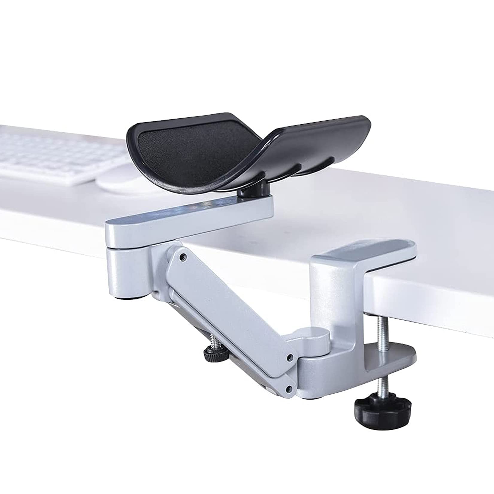 Ergonomic Arm Rest Support for Computer Desk - Adjustable Clamp-On Elbow Pad & Hand Tray | Stress Relief & Pain Elimination | Perfect for Office Work, Gaming & Home Office Setup