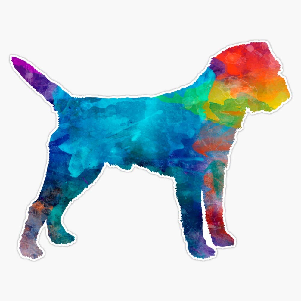 Waterproof Border Terrier Watercolor Vinyl Sticker Decal - 5 Inch Car, Laptop, Wall, Window Decoration - Durable Bumper Sticker for Pet Lovers & Home Decor