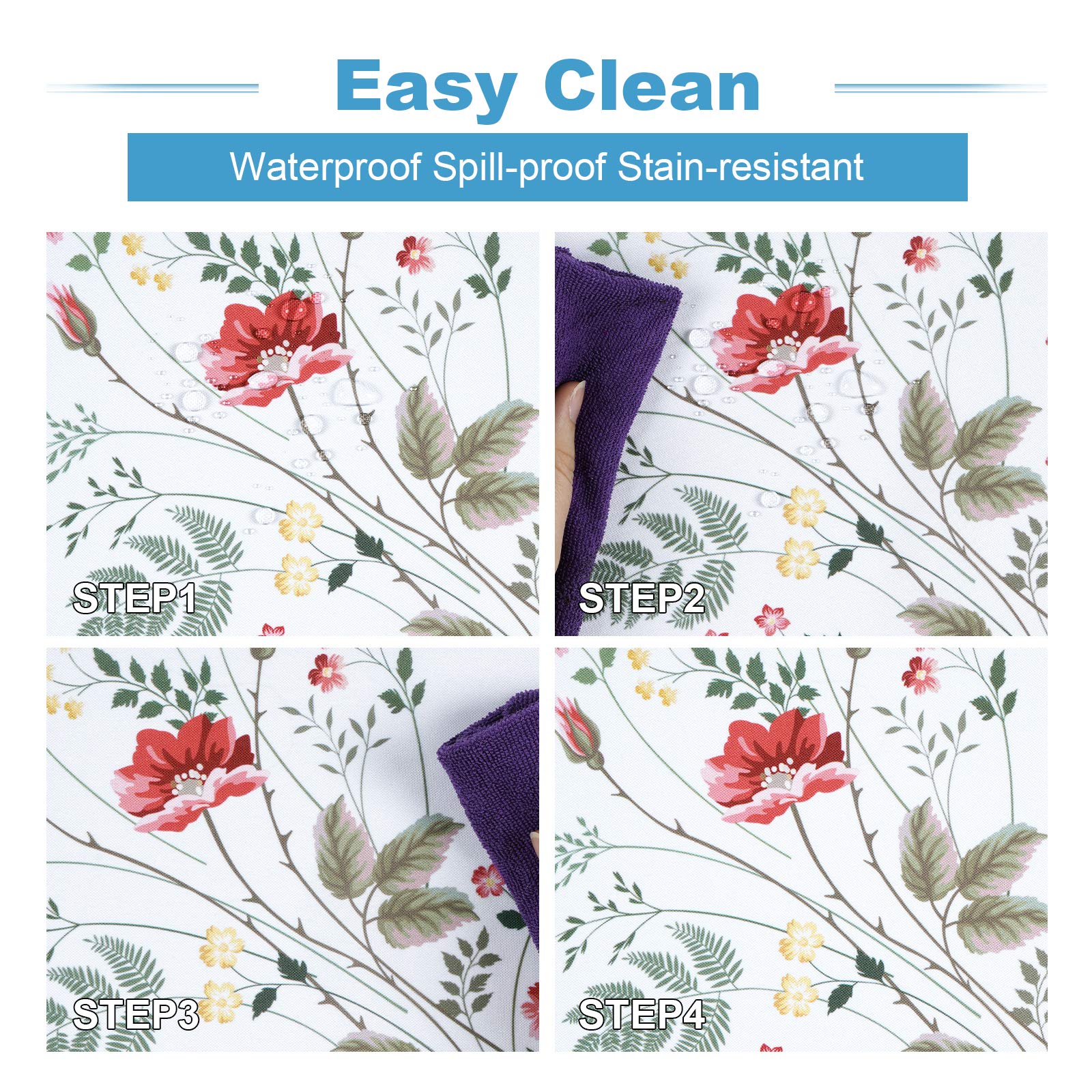 ASPMIZ Floral Tablecloth - Waterproof Wrinkle-Free Wild Flower Table Cover for Spring & Summer | 60x120 Inch Rectangle for Outdoor Picnic, Camping, Party, Kitchen & Dining Room Decor | Perfect for Garden Parties, BBQs & Holiday Gatherings