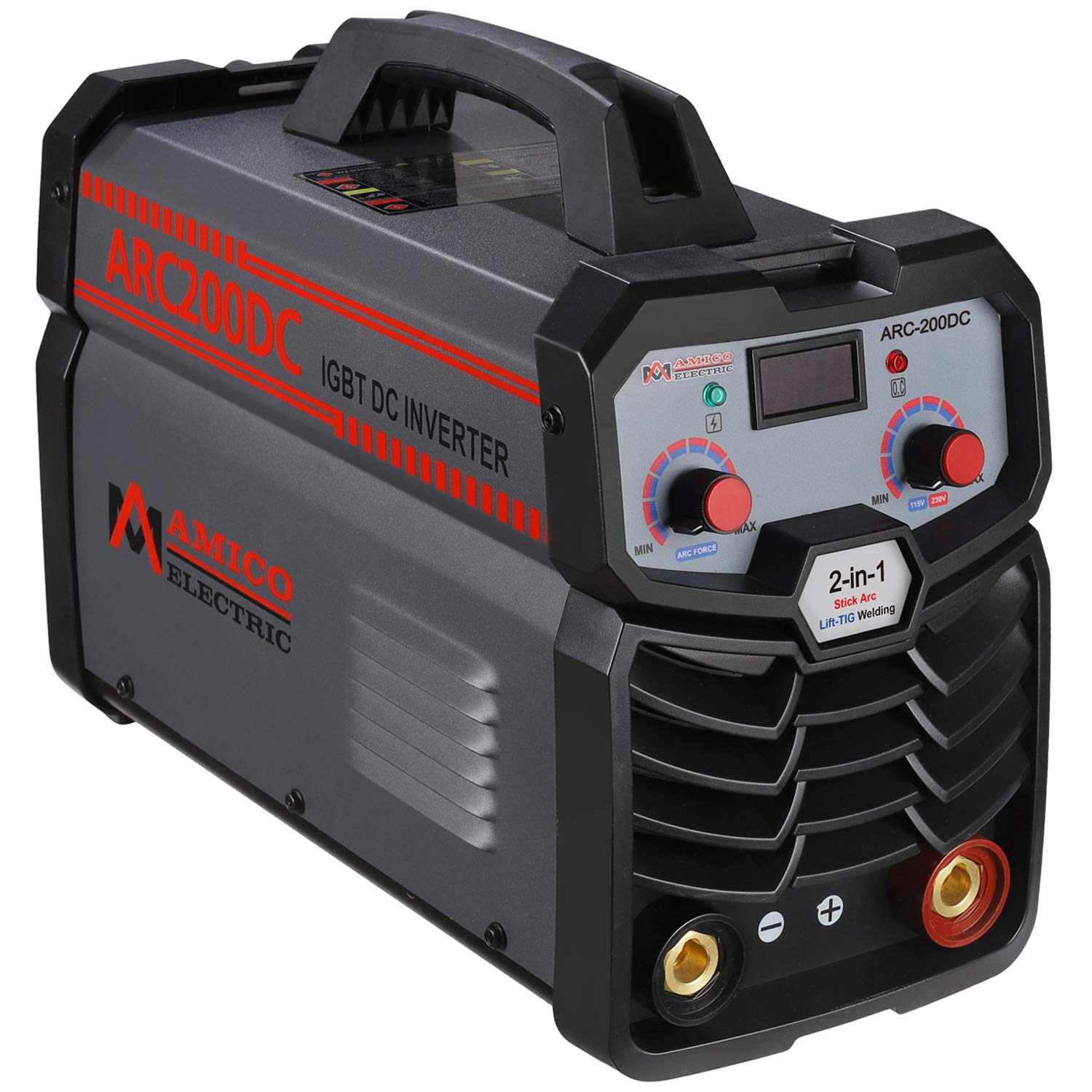 Amico ARC-200 200A Stick TIG Arc DC Inverter Welder - 80% Duty Cycle, 100-250V Wide Voltage Welding Machine for Home DIY, Metal Fabrication & Automotive Repair