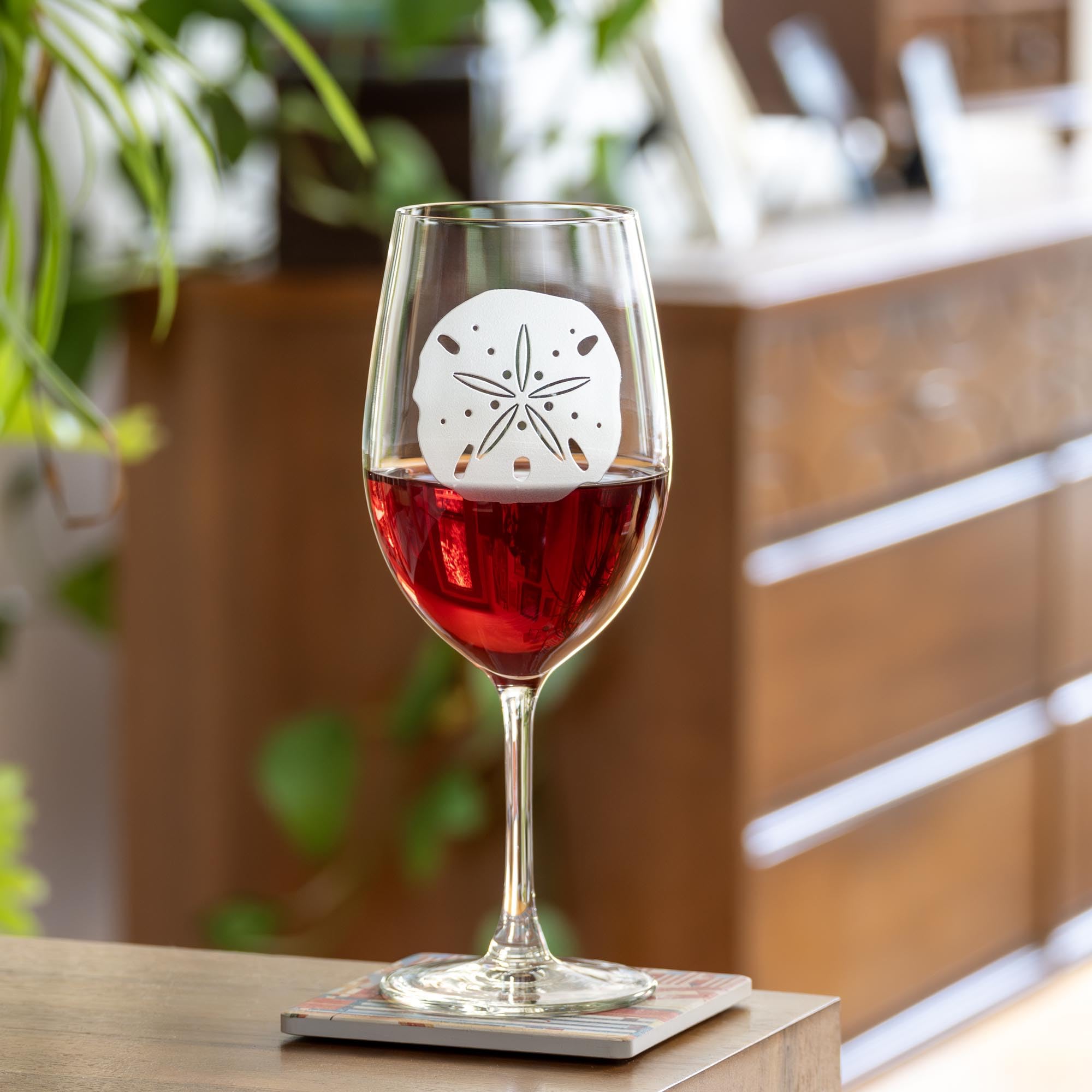 Premium Rolf Glass Sand Dollar All-Purpose Wine Glasses - Set of 4 (18 oz Each) - Lead-Free, Hand-Engraved, Made in USA - Perfect for Red Wine, White Wine, Cocktails & Entertaining at Home